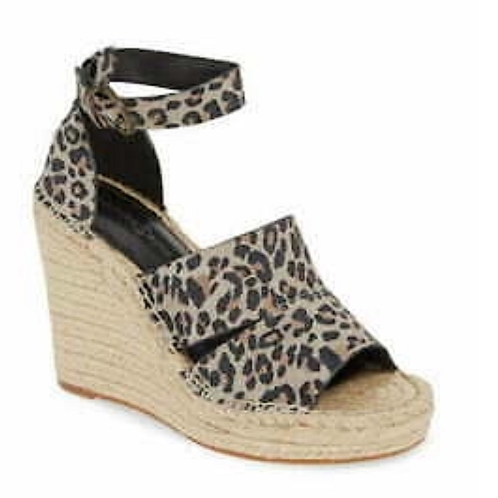 Treasure & Bond Sannibel Leopard Espadrille Wedge Sandals Suede Platform Size 6